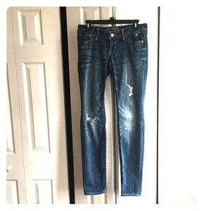 Express distressed skinny jeans